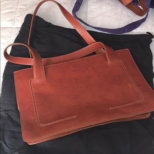 Pre-Loved DKNY leather tan handbag
